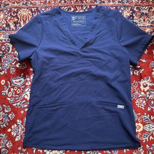 Figs Technical Collection Navy Casma Three-Pocket Scrub Top Women's Size Small